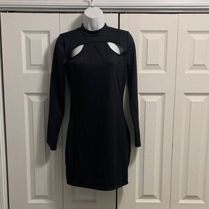 H&M Black Long Sleeve Cut-Out Dress